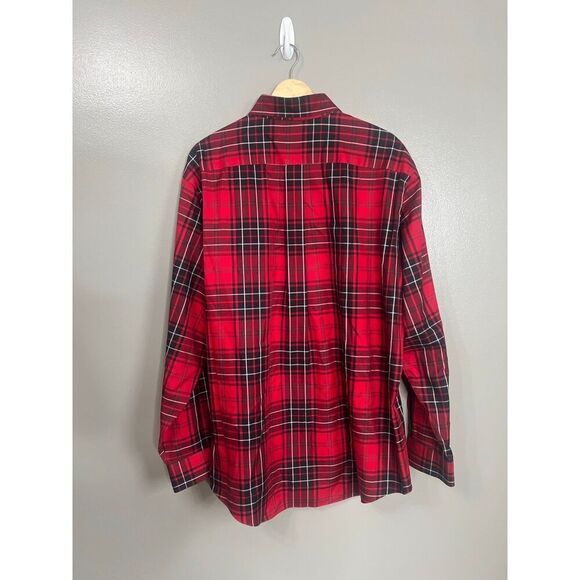Brooks Brothers 346 supima cotton plaid button down shirt large office  holiday - Picture 5 of 5